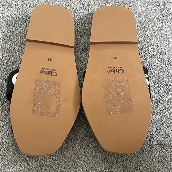 Chloe Woody logo print canvas slides - Picture 9 of 11